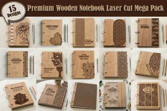 Download Premium Wooden Notebook Cover Mega Pack - Notebook Collection