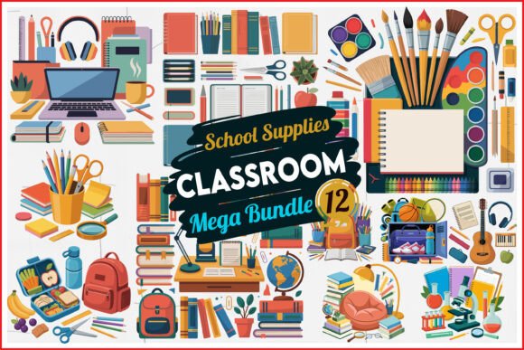 Download Classroom School Supplies Vector Bundle - Classroom school supplies Collection