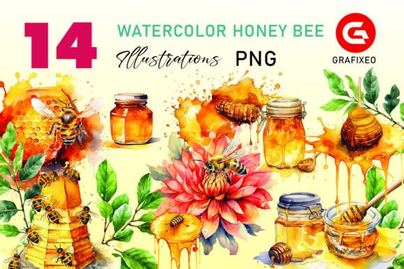 Download Watercolor Honey Bee Illustration - Illustration Collection