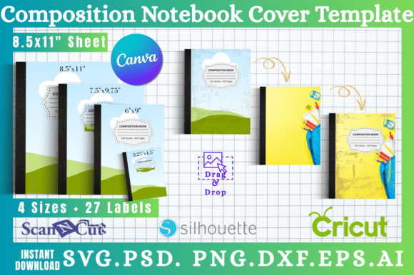 Download Composition Notebook Cover Templates 02 - Notebook Collection