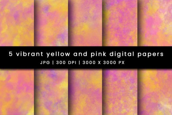 Download Vibrant Pink and Yellow Digital Papers - Yellow digital papers Collection