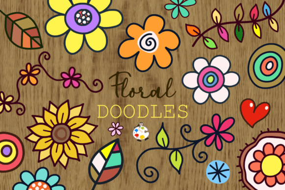 Download Floral Doodles - Crafting Elements - Elements Collection