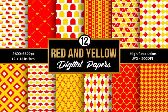 Download Red and Yellow Digital Papers - Yellow digital papers Collection