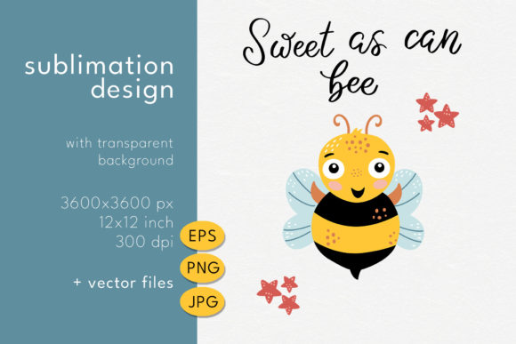 Download Bee Illustration. Sublimation Design - Illustration Collection