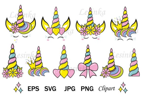 Download Unicorn Head Bundle, Unicorn Horn Svg C - Unicorn horn Collection
