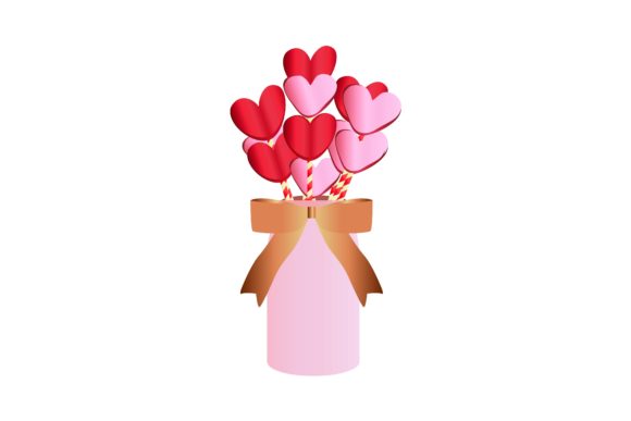 Download Pink Hearts Paper Bouquet Illustration - Illustration Collection