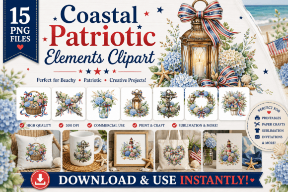 Download Coastal Patriotic Elements Clipart - Elements Collection