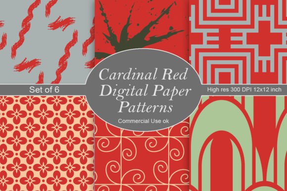 Download Cardinal Red Digital Paper Patterns - Red digital paper Collection
