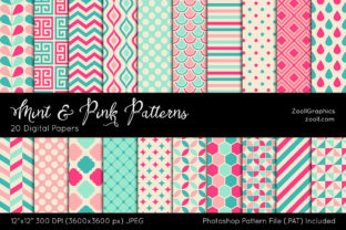 Download Mint and Pink Digital Papers - Pink digital papers Collection