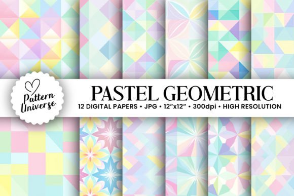 Download Pastel Geometric Shapes Digital Papers - Shape Collection
