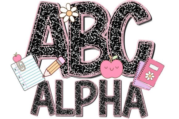 Download Neon Composition Notebook Letters PNG - Notebook Collection