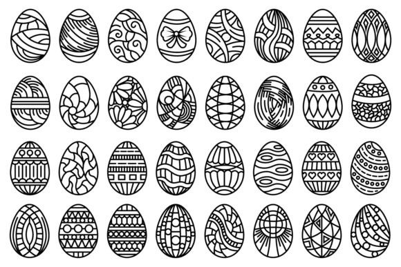 Download Patterned Egg Illustrations Set - Illustration Collection