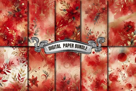 Download Watercolor Red Digital Paper - Red digital paper Collection