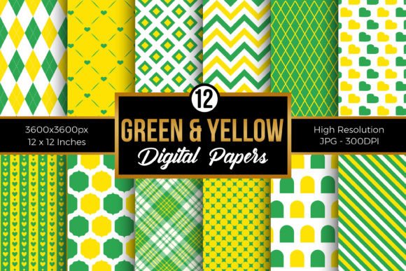 Download Green &amp; Yellow Digital Papers - Yellow digital papers Collection