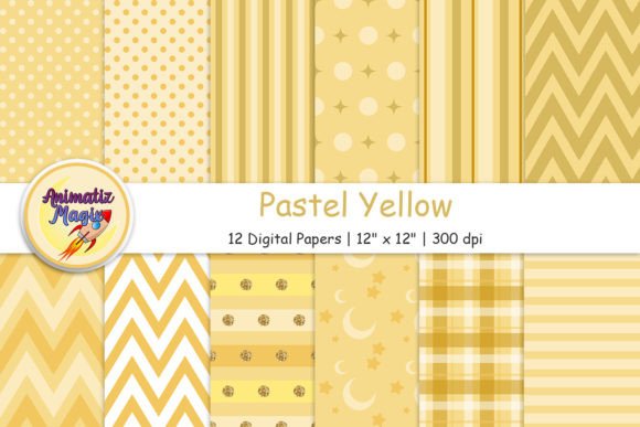 Download 12 Pastel Yellow Digital Papers - Yellow digital papers Collection