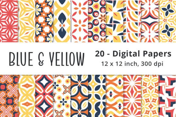 Download Blue, Yellow, Orange &amp; Red Digital Paper - Red digital paper Collection