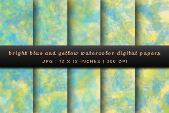 Download Bright Blue and Yellow Digital Papers - Yellow digital papers Collection