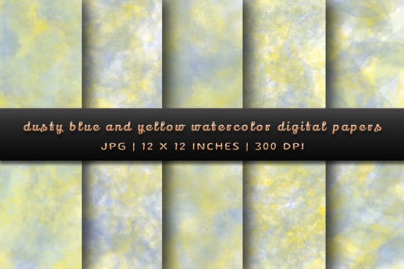 Download Dusty Blue and Yellow Digital Papers - Yellow digital papers Collection