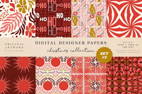 Download Christmas Red Digital Paper Set - Red digital paper Collection