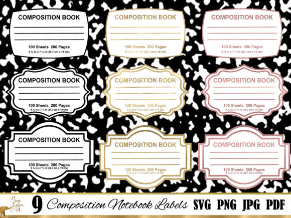 Download 9 Composition Notebook Labels - Notebook Collection