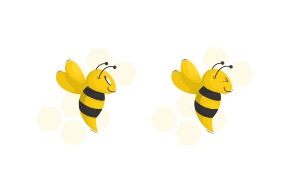 Download Cute Bee Illustration Logo Design - Illustration Collection
