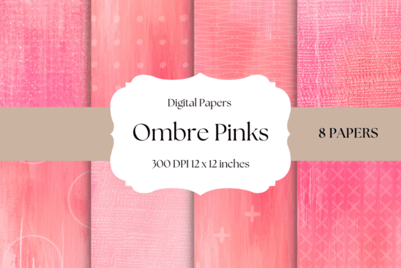 Download Ombré Pink Digital Papers - Pink digital papers Collection
