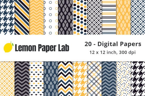 Download Blue and Yellow Digital Papers - Yellow digital papers Collection