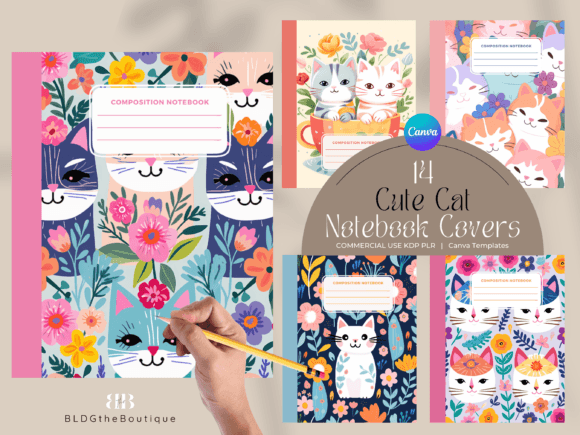 Download Cute Cat KDP Composition Notebook Covers - Notebook Collection
