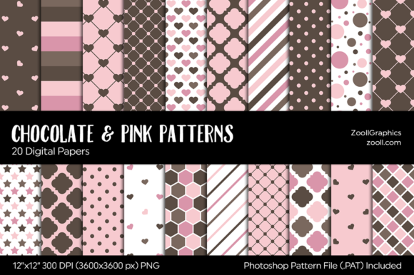 Download Chocolate &amp; Pink Digital Papers - Pink digital papers Collection