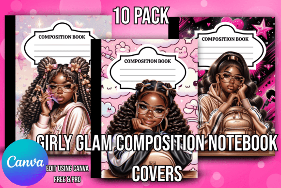 Download Girly Glam Composition Notebook Covers - Notebook Collection