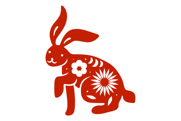 Download White Flower Patterned in Rabbit Shape. - Shape Collection