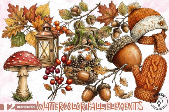 Download Watercolor Fall Elements PNG - Premium Resources
