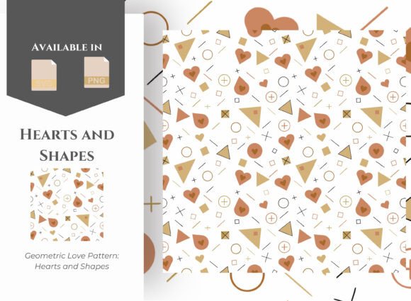 Download Geometric Love Pattern: Hearts and Shape - Shape Collection