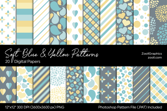 Download Soft Blue and Yellow Digital Papers - Yellow digital papers Collection