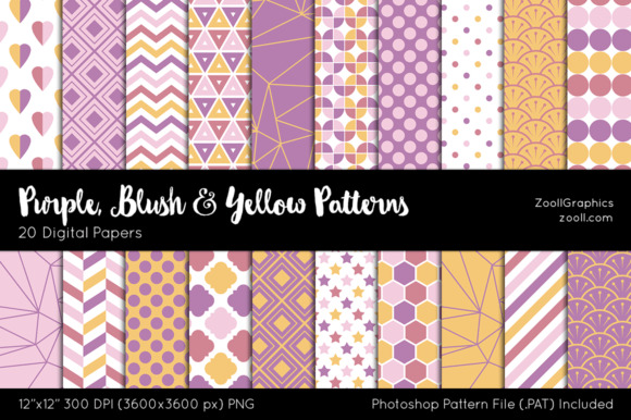 Download Purple, Blush and Yellow Digital Papers - Yellow digital papers Collection
