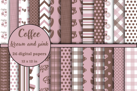 Download Coffee Brown and Pink Digital Papers - Pink digital papers Collection