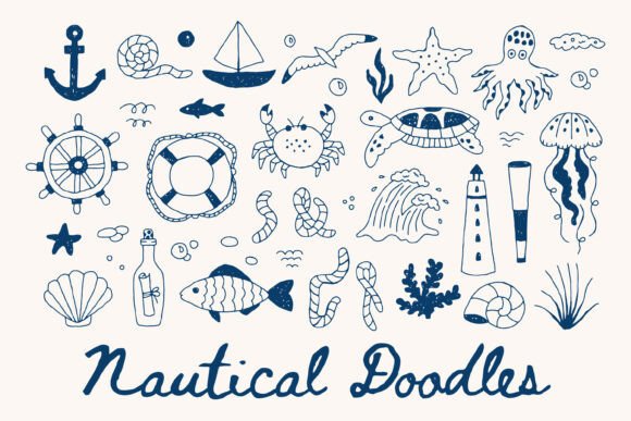 Download Nautical Doodle Elements PNG Clipart - Elements Collection