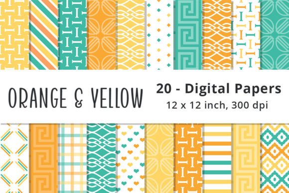 Download Orange, Mint, and Yellow Digital Papers - Yellow digital papers Collection