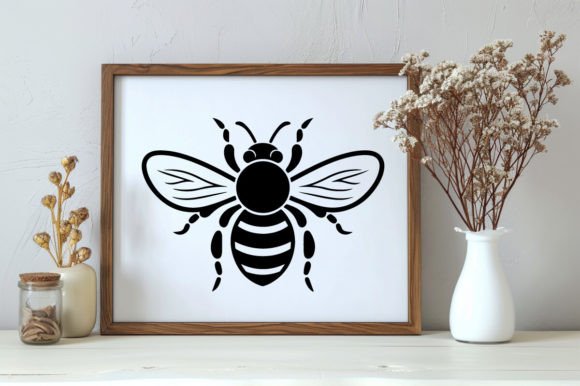 Download A Black Silhouette of a Bee Illustration - Illustration Collection