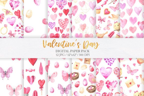 Download Valentine Day Pink Digital Papers Pack - Pink digital papers Collection