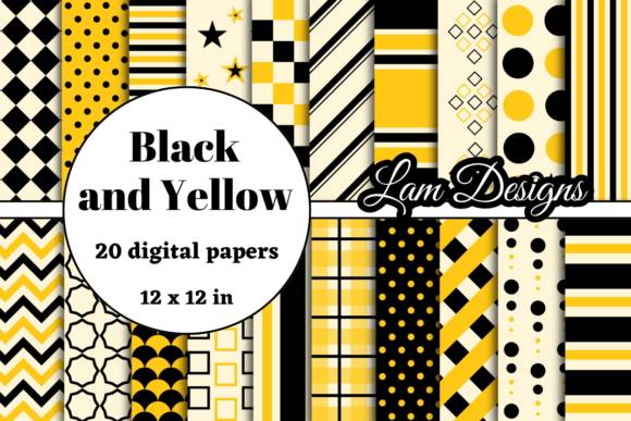 Download Black and Yellow Digital Papers - Yellow digital papers Collection